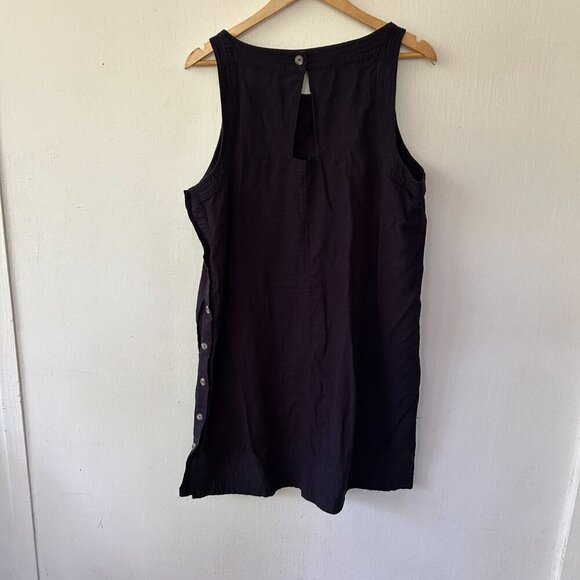 For Cynthia Linen Blend Shift Dress Womens XL Navy Lagenlook Coastal Grandma - Picture 5 of 5